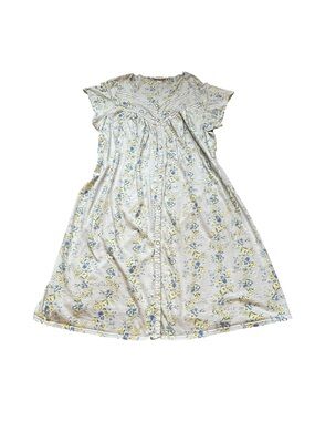 Character Vintage Floral Nightgown Dress Lace Ribbon Trim Cottagecore Summer